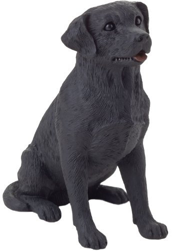 Sandicast Small Size Black Labrador Retriever Sculpture - Sitting