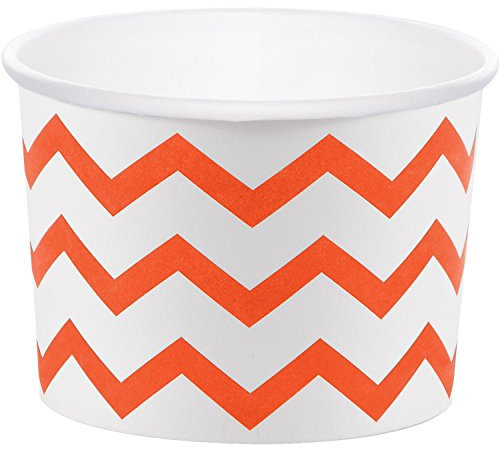 Creative Converting 72 Count Treat Cups, Chevron Sunkissed Orange