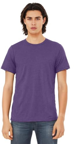 Canvas Mens Triblend Crew Neck Plain Short Sleeve T-Shirt (XL) (Purple Triblend)