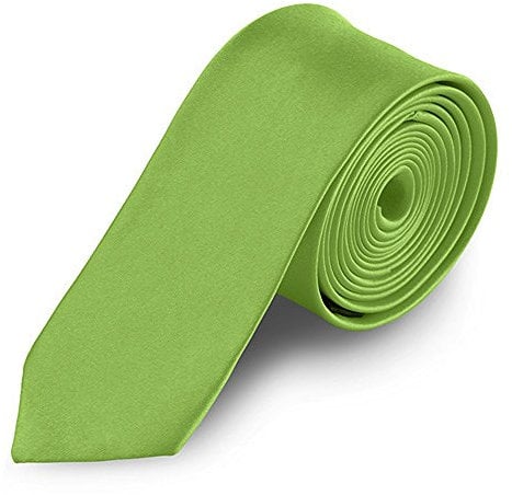 Taffstyle® Farbige schmale dünne Fashion Mode slim Krawatte Satin Business Trend Schlips Binder - Olivgrün