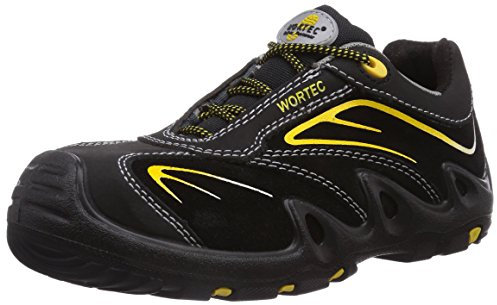 Wortec Unisex-Erwachsene Harrison Low S3 Sicherheitsschuhe, Schwarz (scharz/gelb)