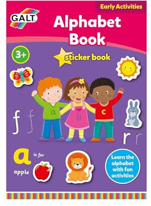 Galt Toys, Early Activities - Alphabet Book, Home Learning Activity and Sticker Book, Ages 3 Years Plus