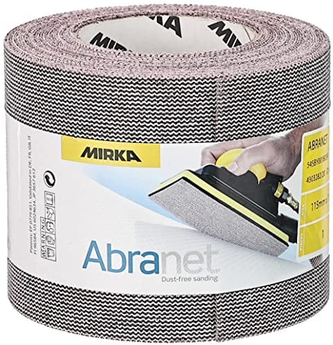Mirka Abranet Netz-Schleifrolle 115 mm x 10 m Klett/Korn P80 / 1 Rolle/zum Schleifen von Holz, Spachtel, Lack, Kunststoff / 545BY001803R