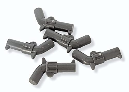 Minifig Revolver-Pistolenwaffe, 5 Stück, Grau