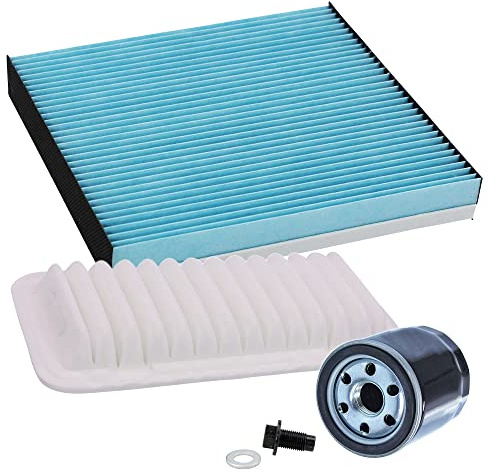 BESTPRICE Inspektionspaket Filterset mit 1x Ölfilter; 1x Luftfilter; 1x Innenraumfilter; 1x Ölablassschraube inkl. Dichtring, KOMPATIBEL MIT - TOYOTA YARIS (_P9_)