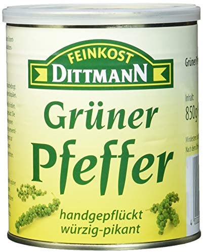 Feinkost Dittmann Grüner Pfeffer, handgepflückt, würzig-pikant, 1er Pack (1 x 850 g)