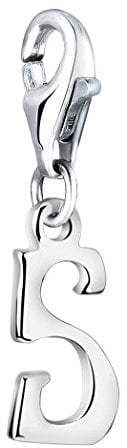 Nenalina Buchstabe S Karabiner Charm Anhänger für Bettelarmband aus 925 Sterling Silber 713248-000