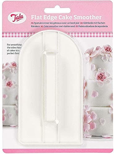 Tala Flat Edge Cake Smoother - Fondant Icing Smoothing Tool - Cake Scraper with Easy-to-Use Handle - BPA-Free Fondant Tools - 20cm x 14.5cm x 3cm, White