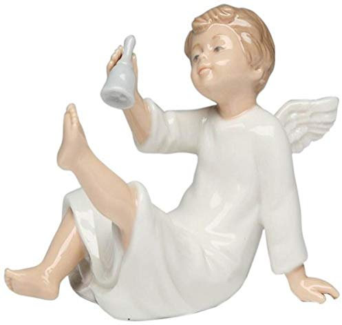 Cosmos Geschenke 10422 Engel mit Glöckchen Keramik Figur, 2–3/4-Zoll