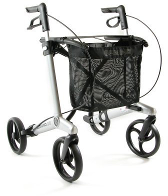 Sunrise Medical Gemino 20 S Rollator - Silbergrau - Aluminium - Erwachsener - Modern - Faltbar - 125-165 cm Körpergröße - 125 kg Belastung