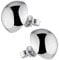 MATERIA Damen Ohrstecker rund groß 925 Silber Ohrringe Stecker Halbkugel rhodiniert mit Schmuck-Box 12mm #SO-88-12mm