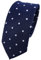 TigerTie - schmale Designer Krawatte in blau dunkelblau royal weiß gepunktet