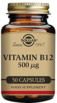 Solgar Vitamin B12 500 µg Vegetable Capsules - Pack of 50 - Easy to take form - Support for your Nervous System, Heart and Mind - Vegan