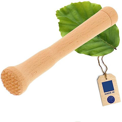 HOFMEISTER® Cocktail-Stößel aus Holz für Caipirinha & alle Drinks, 15 cm, Barstößel für kleine Gläser, zerstößt Limetten & Eiswürfel dank rauer Unterseite, keine Kratzer im Glas, Made in EU