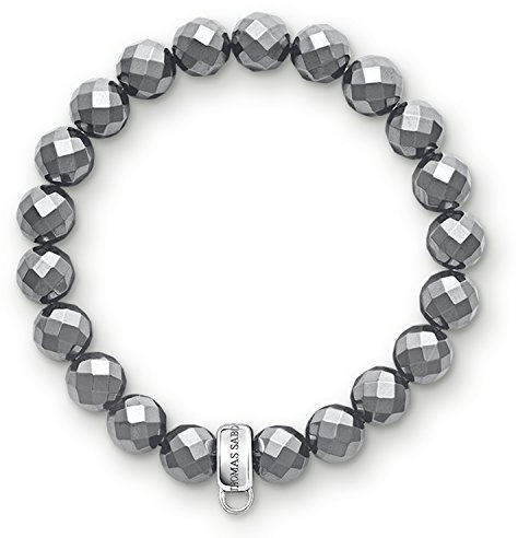 Thomas Sabo Damen-Armband Charm Club 925 Silber Hämatit 18.5 cm - X0187-064-11-XL
