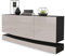 Vladon Sideboard City, Made in Germany, Schwarz matt/Sandgrau Hochglanz - Moderne Kommode für Ihr Wohnbereich (178 x 72 x 38 cm)