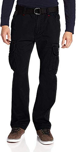 UNIONBAY Herren Survivor Iv Cargohose mit Lockerer Passform, Größen Lässige Hose, schwarz, 46W / 32L
