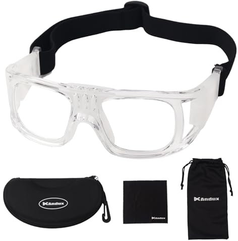 Andux Schutzbrille für Basketball, Fußball, Sport LQYJ-01 (Weiß)