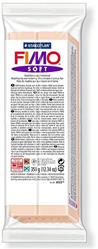 Staedtler Modelliermasse Fimo Soft, ofenhärtend, 350 g, haut hell, hohe Qualität Made in Germany, weich und soft, sofort modellierfähig, 8022-43