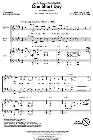 Stephen Schwartz: One Short Day (Wicked) - SATB. Für SATB (Gemischter Chor), Klavierbegleitung