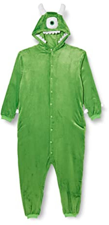 Everglamour 5055601172118 Mike Monster Onesie/Body Suit, Unisex-Adult, Cartoon, Green, S