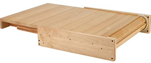 Rev-A-Shelf Pull Out Tambour Table/ Counter Extension Top for 21.77 Drawers, Sliding Kitchen Cabinet Storage Shelf, Maple Wood, 4TT-2133-1