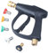 DUSICHIN DUS-220 Short Wand High Pressure Washer Handle Gun 3000 PSI Max 5 Pressure Power Washer Nozzles Tips Black