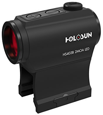 Holosun HS403B Microdot Rotpunktvisier mit 2MOA Punkt Absehen, schwarz, Picatinny Schiene, für die Jagd, Sportschießen und Softair, Tactical Micro red dot Sight - 70127379