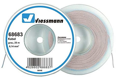Viessmann 68683 Kabel 25 m, 0,14 mm², grau