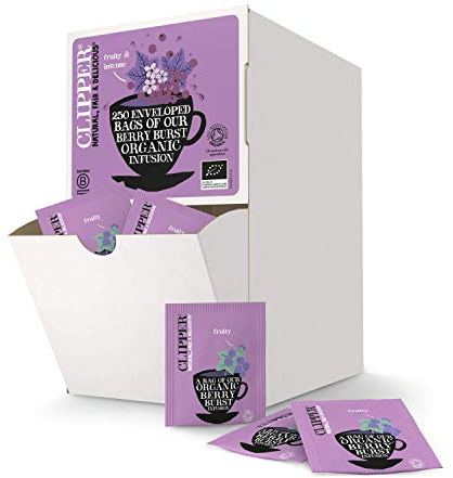 Clipper Organic Infusion Wild Berry Enveloped 250 Teabags 625 G, Purple