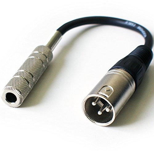 Loops 6.35mm ¼” Mono Female Jack to XLR 3 Pin Male Adapter Cable/Lead – PA Mic Amp