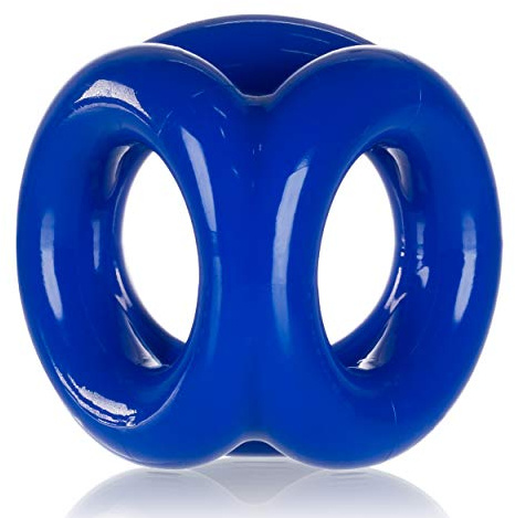 Oxballs TRI-Sport 3-Ring Cock and Ball Sling - Stretchy FLEXtpr Bulge Enhancer - Rotates for Custom Fit - Pushes Your Package Up and Out for Maximum Show-Off Look - Mens Support Gear - Police Blue