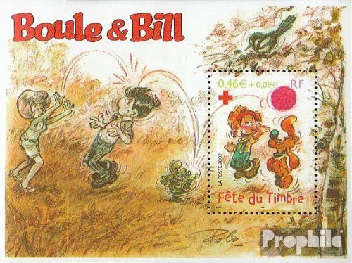 Prophila Collection Frankreich Block27 (kompl.Ausg.) postfrisch ** MNH 2002 Comicfiguren Boule und Bill (Briefmarken für Sammler) Comics