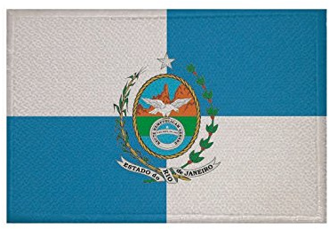 U24 Aufnäher Rio de Janeiro State Fahne Flagge Aufbügler Patch 9 x 6 cm