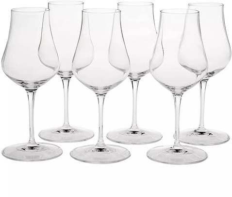 Luigi Bormioli Vinoteque Snifter Glasses Set of 6 – 5.75 oz Aroma-Enhancing Glassware for Cognac, Armagnac, Calvados & Aged Spirits – Stem Drinkware for Tasting Sessions – Clear Lead-Free Glass
