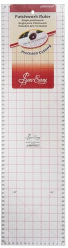 Sew Easy 60x16cm Rectangular Template – Quilting & Patchwork Rule for Applique Sewing, Transparent Acrylic Non-Slip