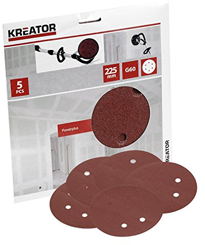 Kreator 03232004 Grain 60 Set of 5 Sanding Discs for Drywall Sander with
