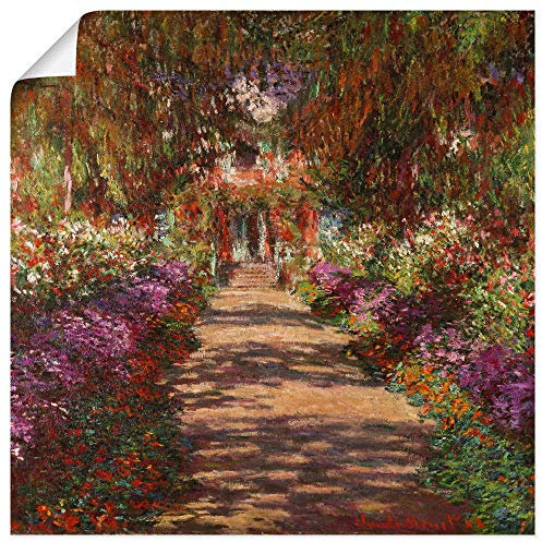 ARTland Poster Kunstdruck Wandposter Bild ohne Rahmen 50x50 cm Pflanzen Bäume Blumen Weg in Monets Garten in Giverny 1902 Impressionismus Claude Monet T6UD