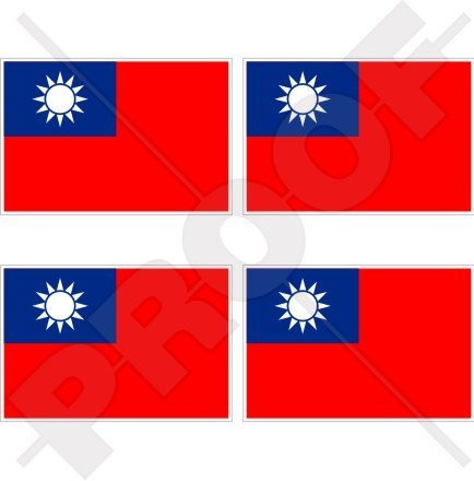 Taiwan taiwanesischen Flagge, Republik China, Roc 5,1 cm (50 mm) Vinyl bumper-helmet Sticker, Aufkleber X4