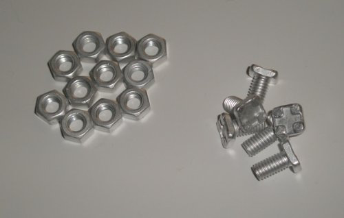 50 Cruciform Square Head Aluminium Bolts with Nuts for Greenhouses
