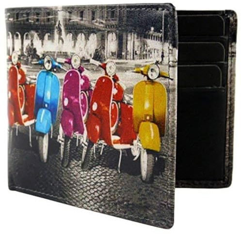 Golunski Mens Leather Wallet Retro Vespa Scooter in Gift Box