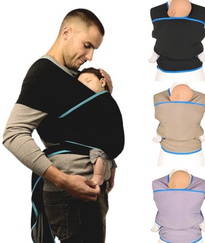 Wuti Wrap elastisches Tragetuch, Tragetasche, Stilltuch für unterwegs, einfach zu binden, trocknet schnell nach Dusche oder Schwimmbad für Neugeborene ab Geburt beige