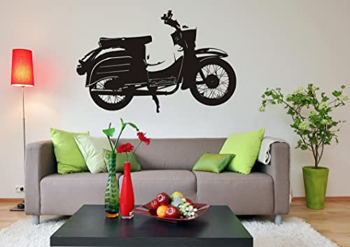 blattwerk-design Wandtattoo - DDR Moped- Motorroller - Kult, Verschiedene Größen und Farben (580 mm x 450 mm, M031 Rot)