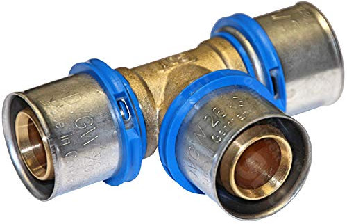 EasyPRESS Pressfitting T-Stück DVGW für Mehrschichtverbundrohr u. PE-RT (Pressprofil: TH - Kontur) T-Stück in (16 mm)