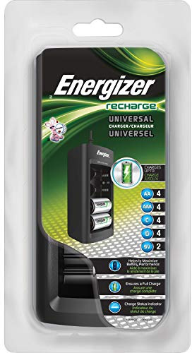 Energizer Produits – Energizer – Chargeur de batterie familial, plusieurs tailles de piles – Vendu par 1 pièce – Charge les piles AA, AAA, C, D et 9 V