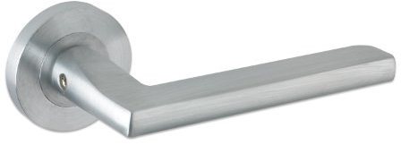 ZPZ070SCCP - Venice Round Rose Lever Door Handles - Zoo Hardware Collection - Screw On Rose - Satin Chrome-Polished Chrome