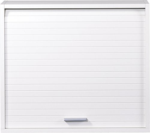 SIMMOB Meuble de Cuisine Blanc à Rideau 1 Etagère Largeur 60 Haut 53,6 Prof 25 cm