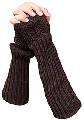 Novawo Damen Fashion Armstulpen Halbhandschuhe Armlinge Lange Handschuhe Winter Warmer fingerlose Handschuhe Strick