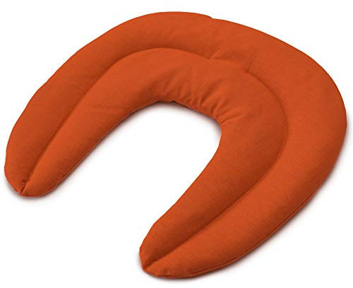Rapssamen Nackenhörnchen mit Kammern orange - Rapssamenkissen - Nackenkissen - Wärmekissen für Nacken