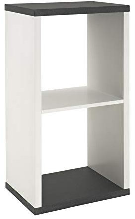 HAKU Möbel Regal granitoptik, weiß, MDF - Maße: B 43 cm x H 84 cm x T 30 cm, Style: Modern